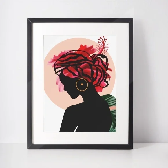 Modern Wall Art Print Tropical Girl Unframed - Picture 4 of 17